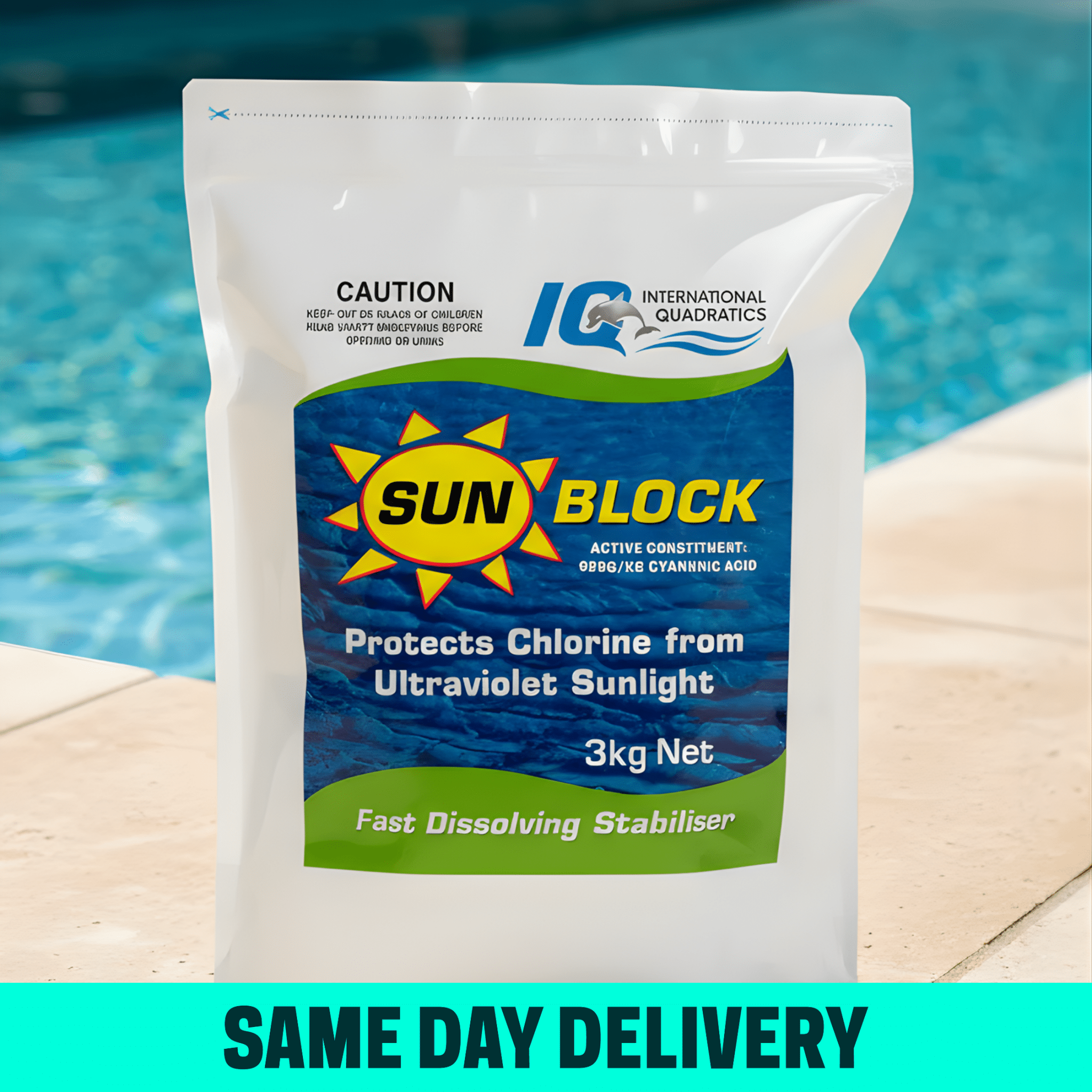 IQ Pool UV Blockout / Sunblock Fast Dissolving 3kg - Pool Chemicals