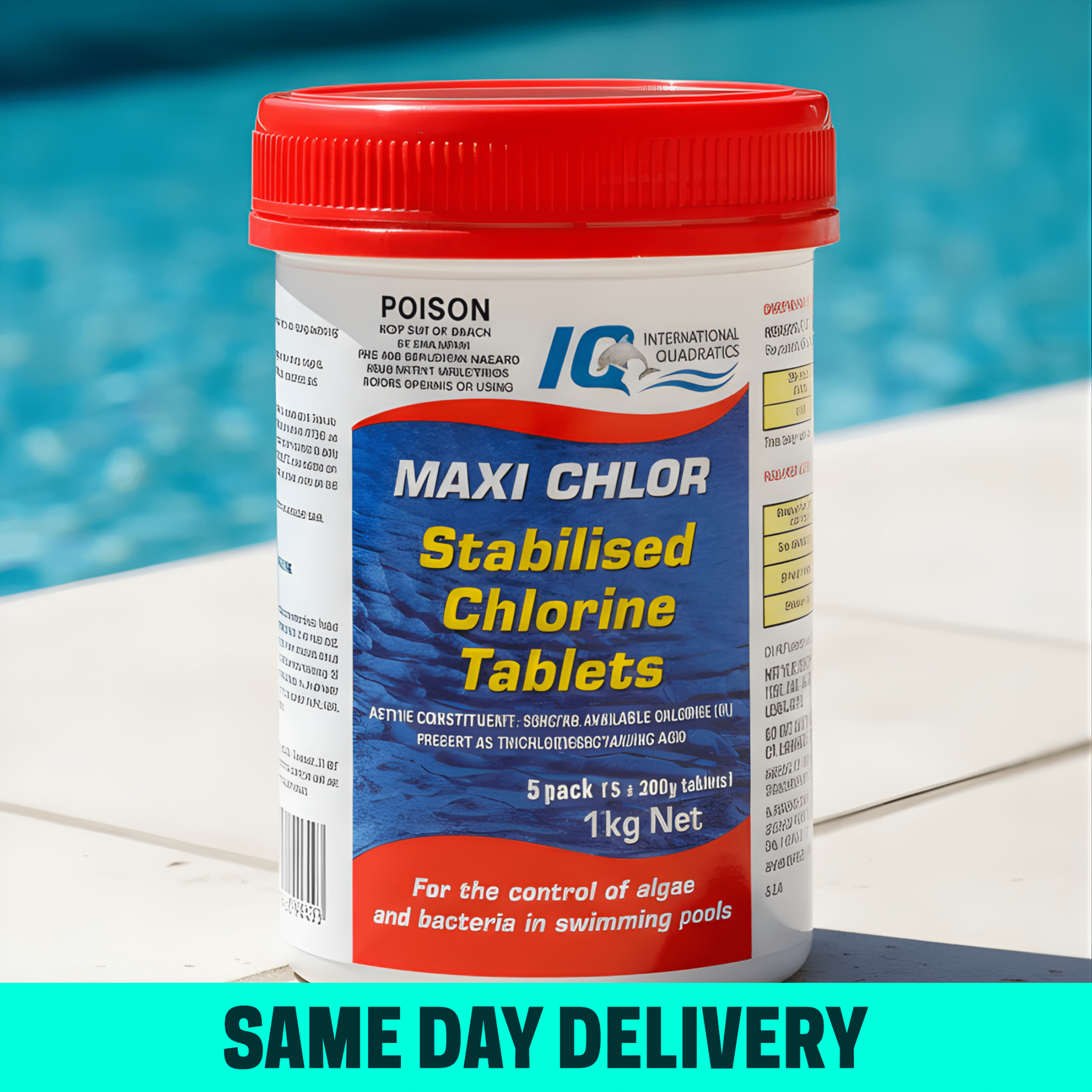 IQ Maxi Chlor Stabilised Chlorine Tablets 1kg - Pool Chemicals