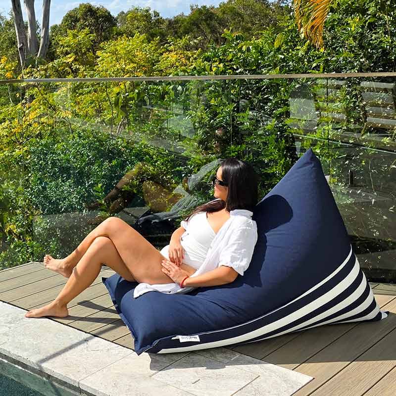 Mooi Living Outdoor Reversible Triangles - Outdoor Bean Bag