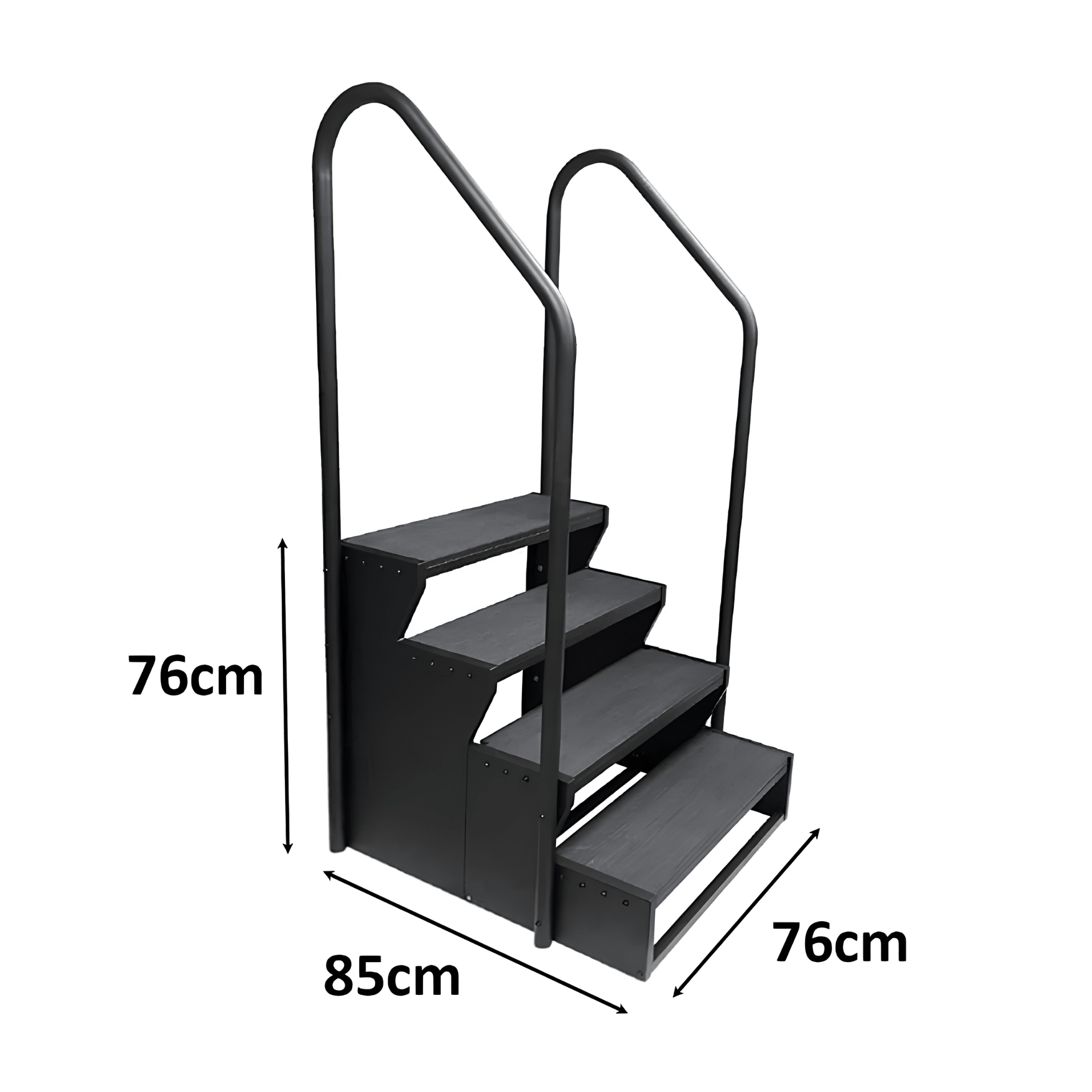 Turbo - Tech 4 - Tier Swim Spa Steps with Hand Rails – Grey - Spa Steps