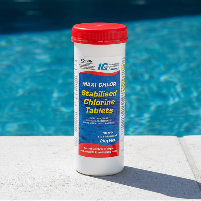IQ Maxi Chlor Stabilised Chlorine Tablets 2kg - Pool Chemicals