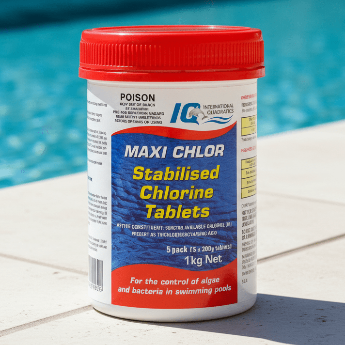 IQ Maxi Chlor Stabilised Chlorine Tablets 1kg - Pool Chemicals