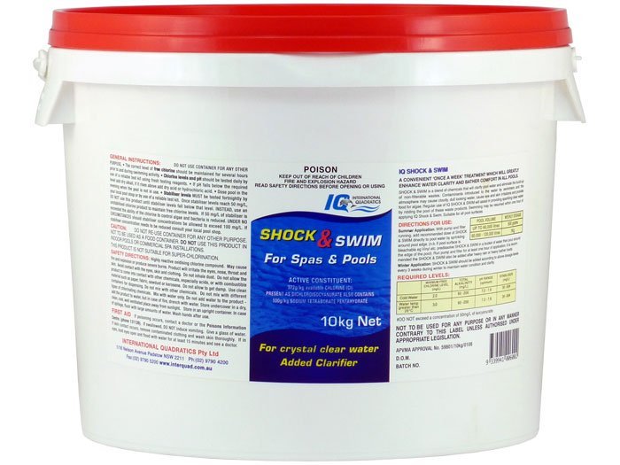 IQ Pool Shock & Swim 10kg - Pool Chemicals