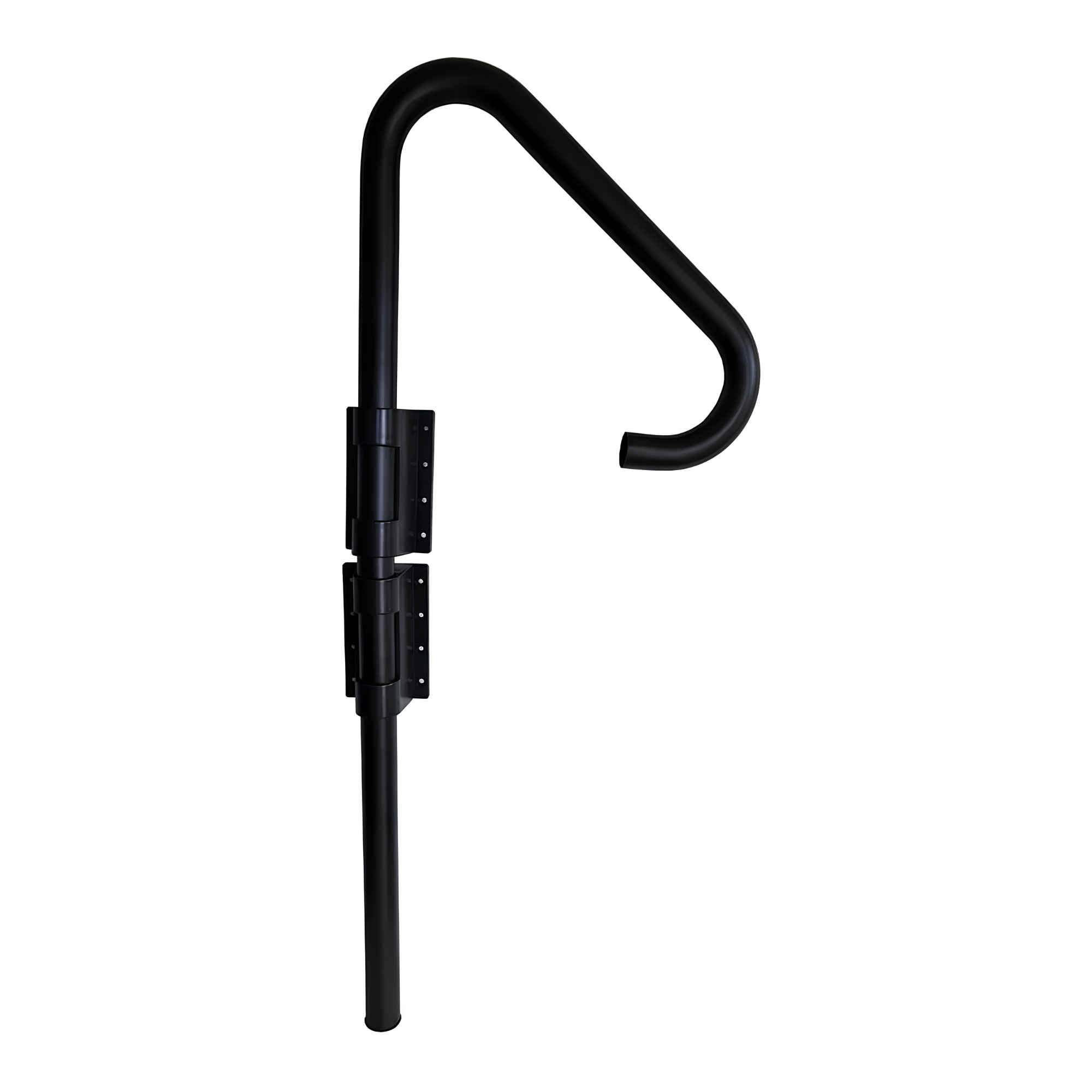 Black hand rail on white background