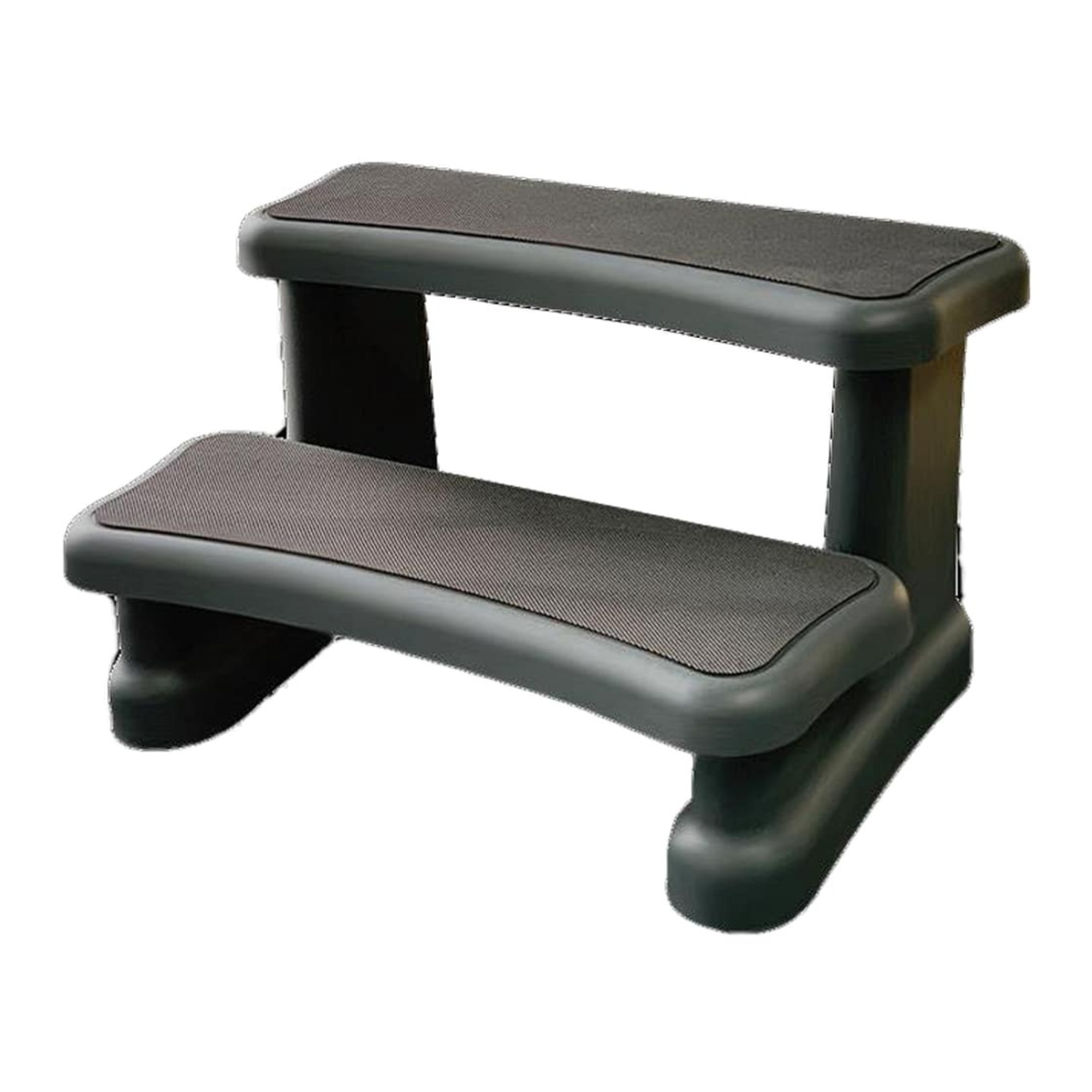 Dark grey spa steps on white background
