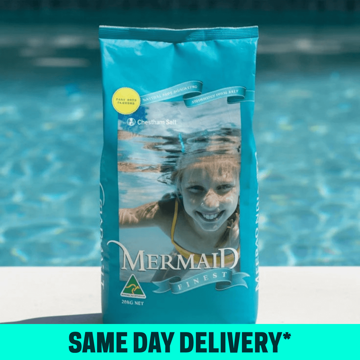 Mermaid Finest Pool Salt 20kg ($0.95/kg) - Pool Salt