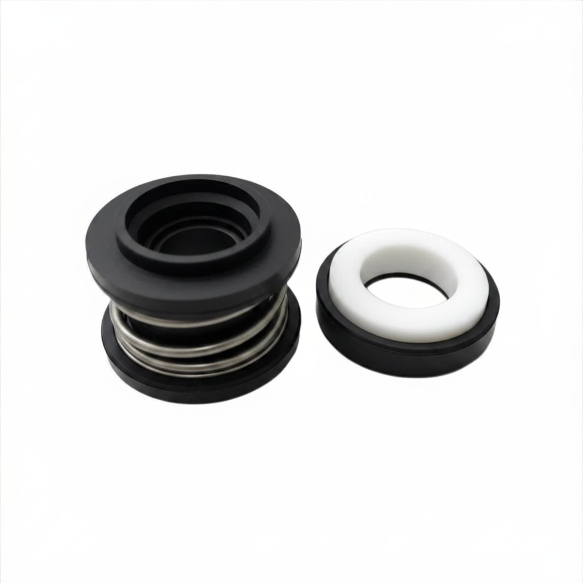 Mechanical seals on a white background