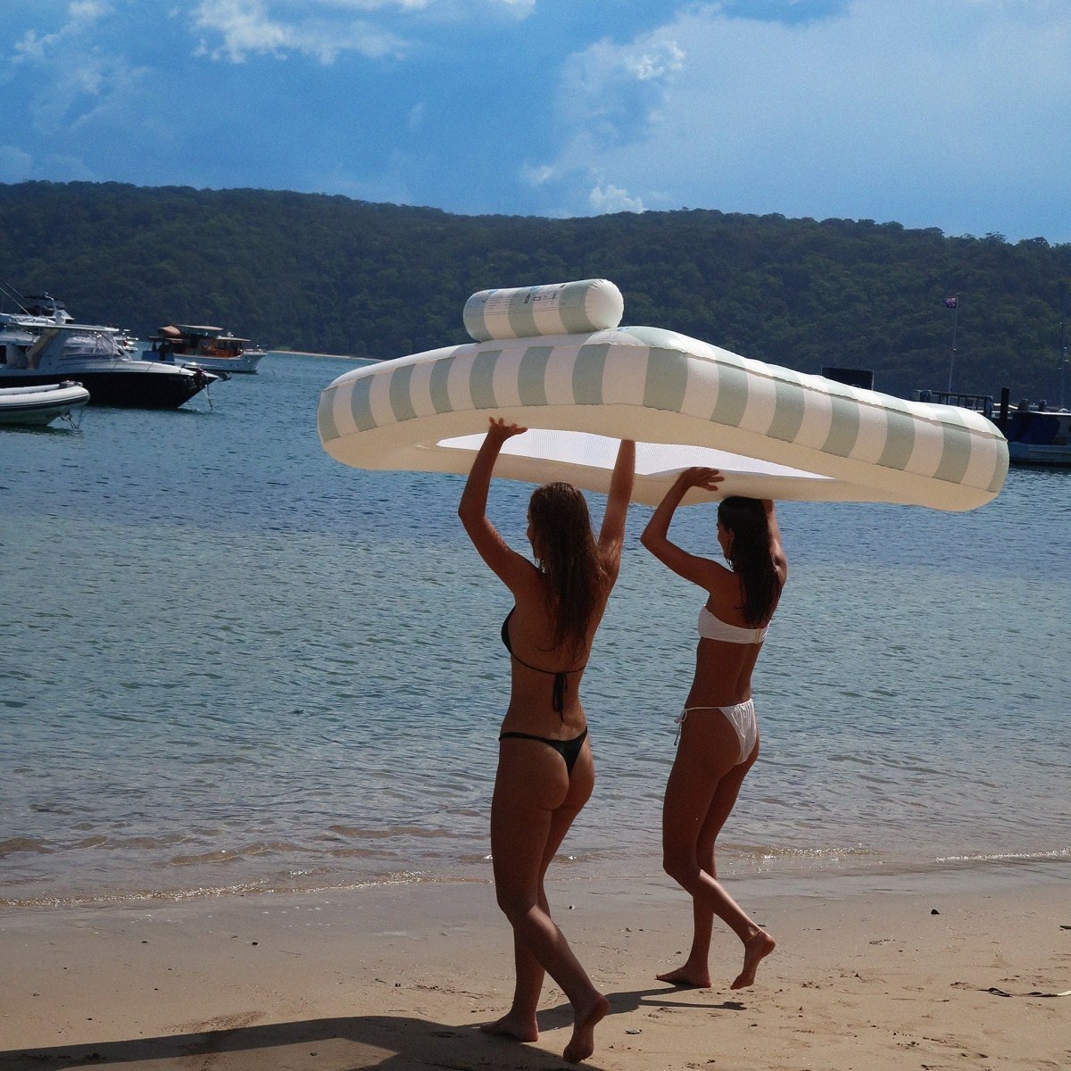 SUNNYLiFE Luxe Twin Hammock Float - The Vacay Soft Olive - Pool Floats