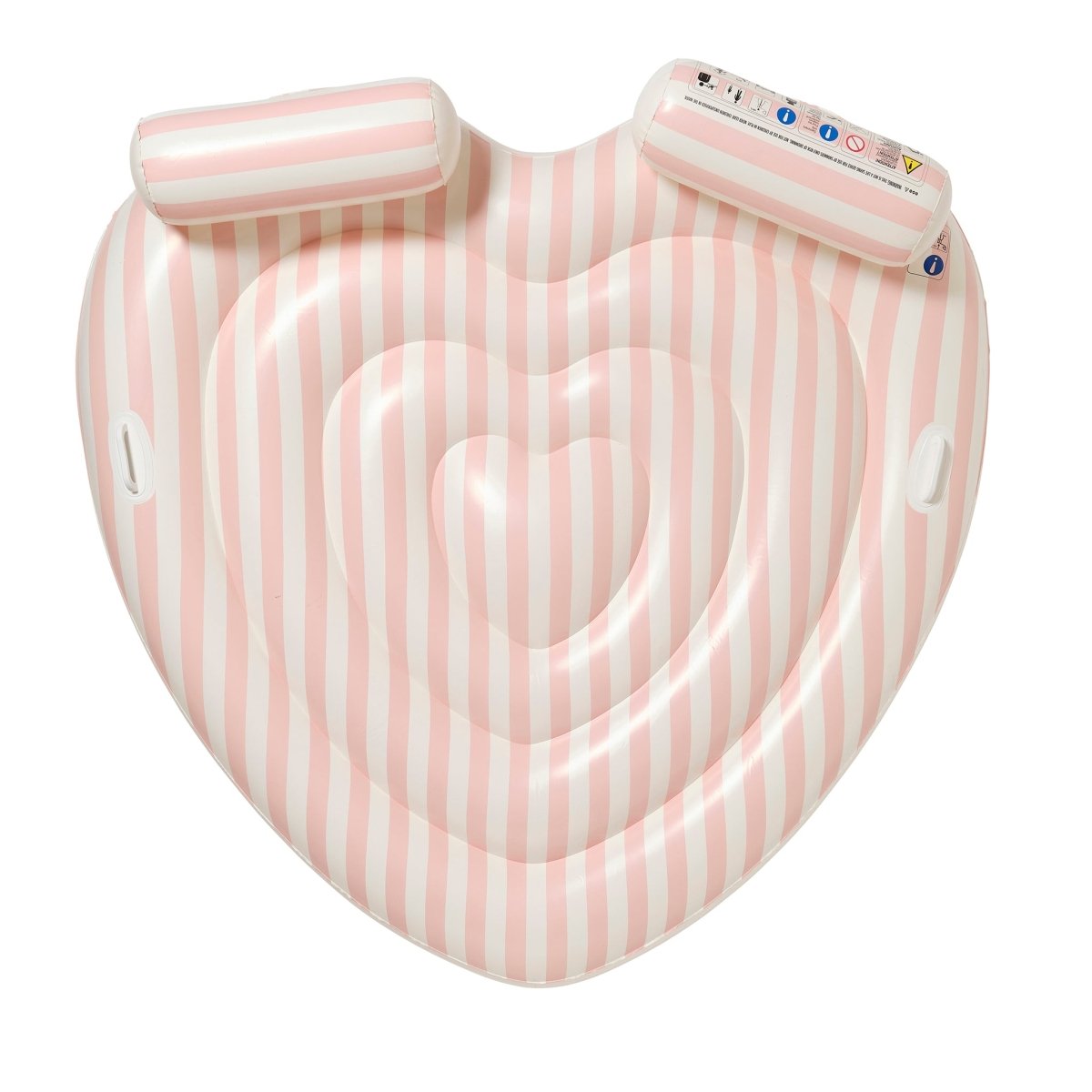 SUNNYLiFE Twin Heart Lie - On Float - Stole my Heart Pink Stripe - Pool Floats