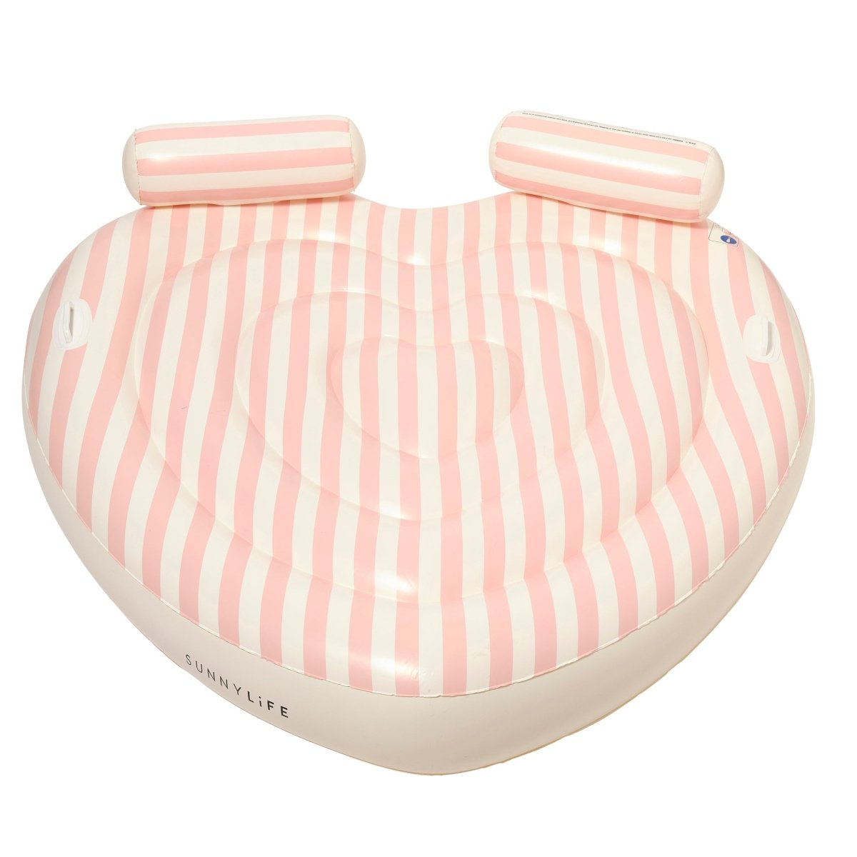 SUNNYLiFE Twin Heart Lie - On Float - Stole my Heart Pink Stripe - Pool Floats