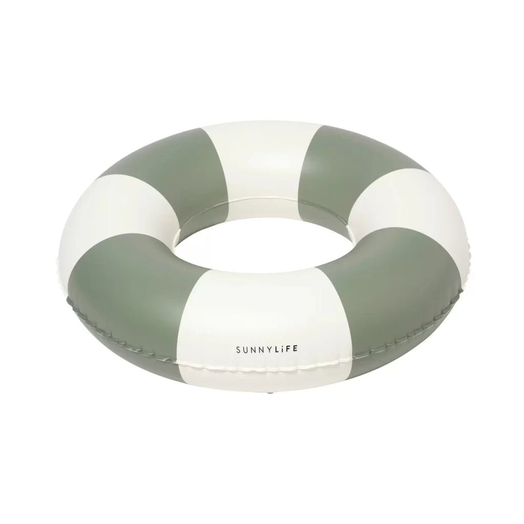 SUNNYLiFE Mini Tube Pool Ring - Olive Stripe - Kids Floats