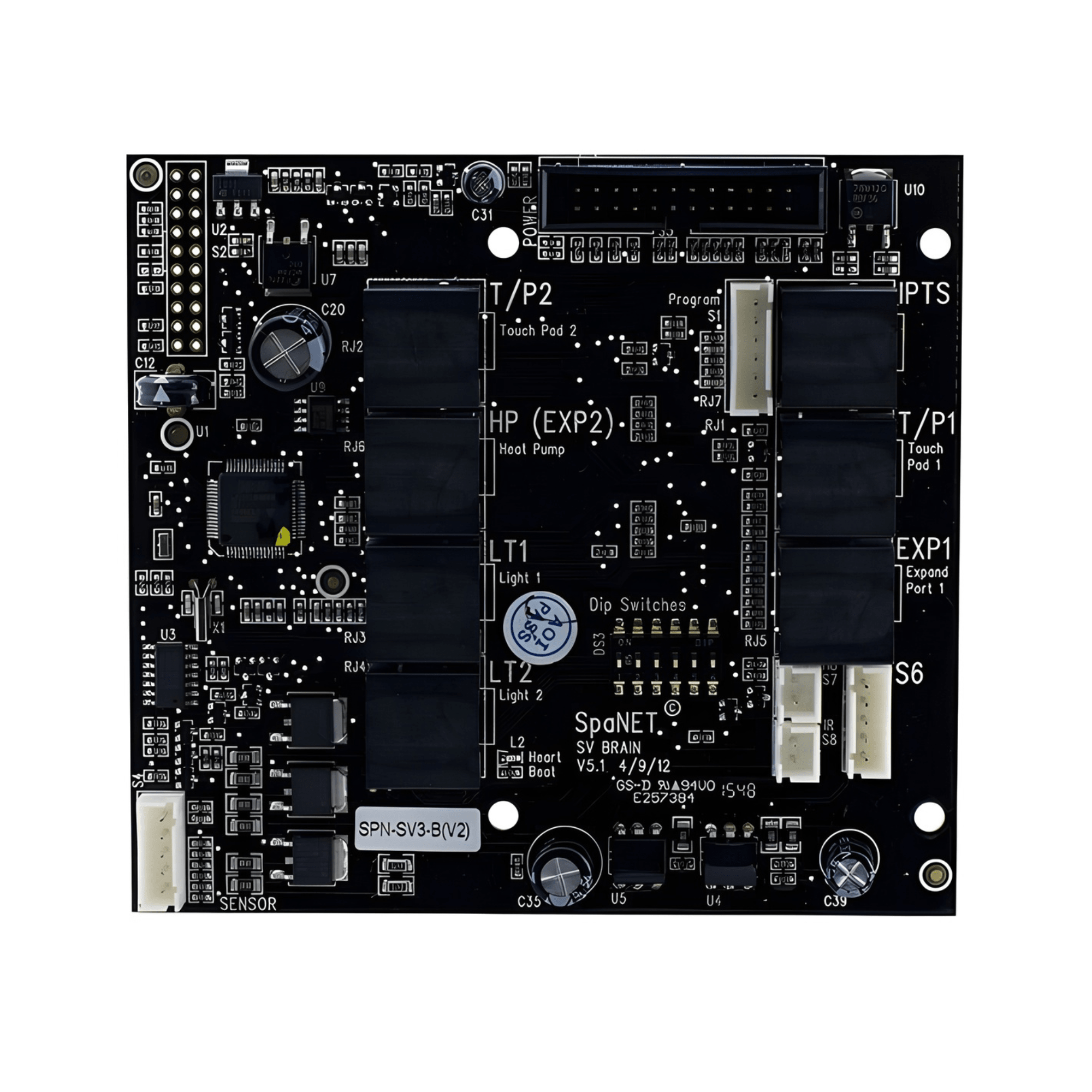 SpaNET SV3 (V2) 12v Brain PCBA - Spa Spare Parts