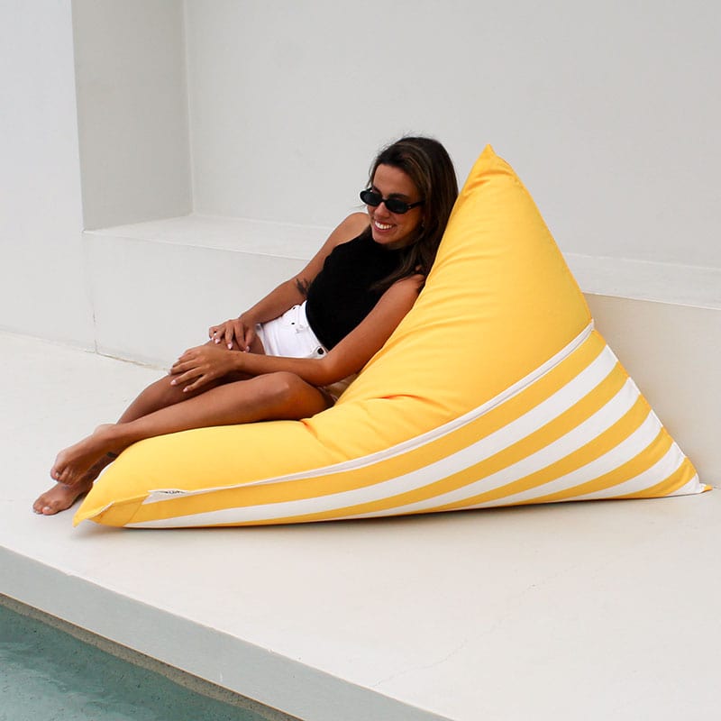 Mooi Living Outdoor Reversible Triangles - Outdoor Bean Bag