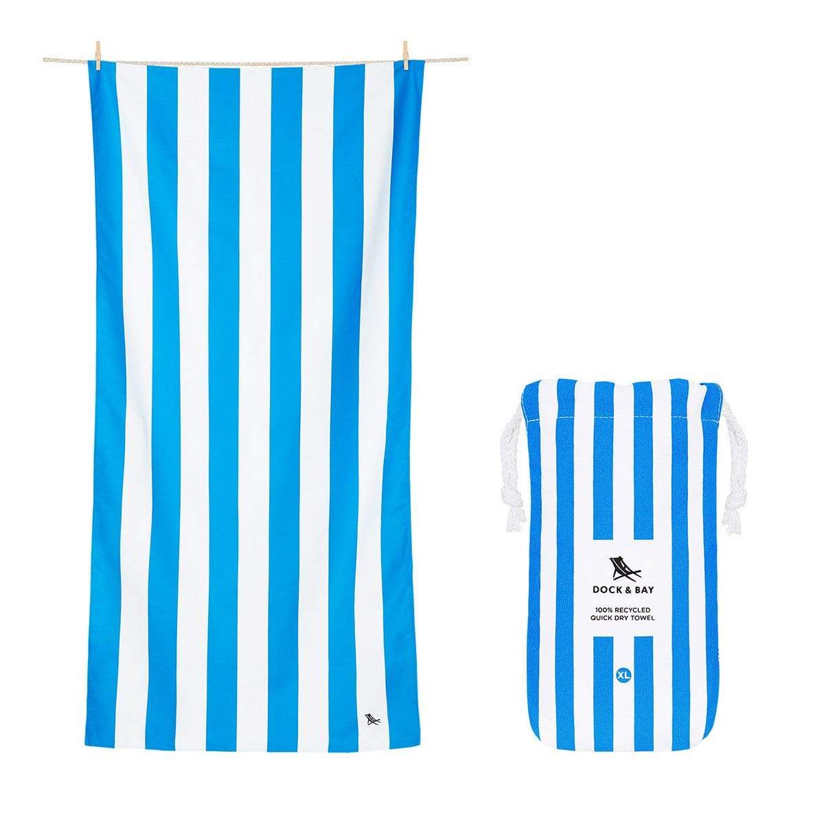 Quick Dry Beach/Pool Towel Extra Large - Bondi Blue - Laguna Lifestyle