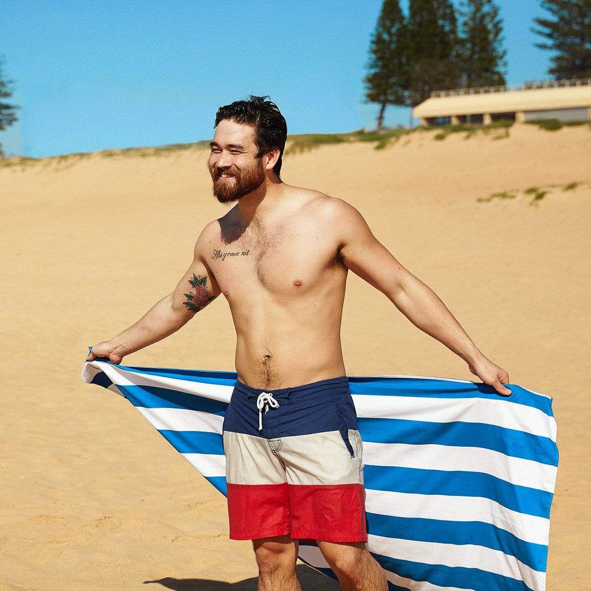 Quick Dry Beach/Pool Towel Extra Large - Bondi Blue - Laguna Lifestyle