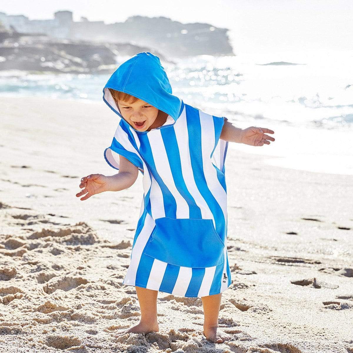 Kids Poncho Hooded Towel Mini Cabana Collection - Bondi Blue - Towel
