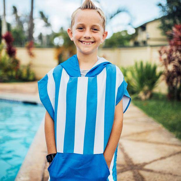 Kids Poncho Hooded Towel Mini Cabana Collection - Bondi Blue - Towel
