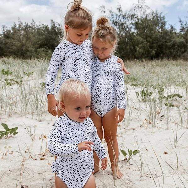 Madison Long Sleeve Girls Swimsuit - Polkadot - Laguna Lifestyle