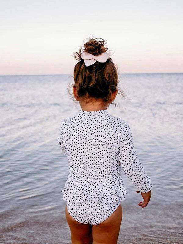 Madison Long Sleeve Girls Swimsuit - Polkadot - Laguna Lifestyle