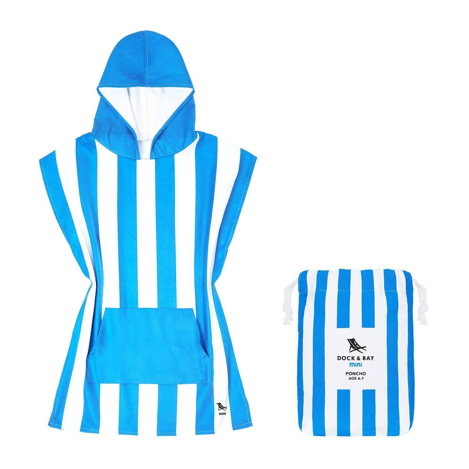 Kids Poncho Hooded Towel Mini Cabana Collection - Bondi Blue - Towel