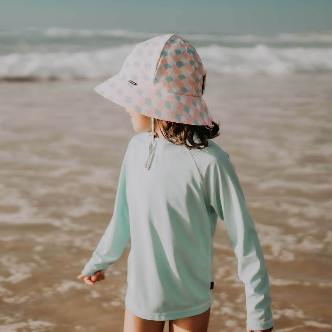 Kids Swim Ponytail Bucket Hat - Ariel - Laguna Lifestyle
