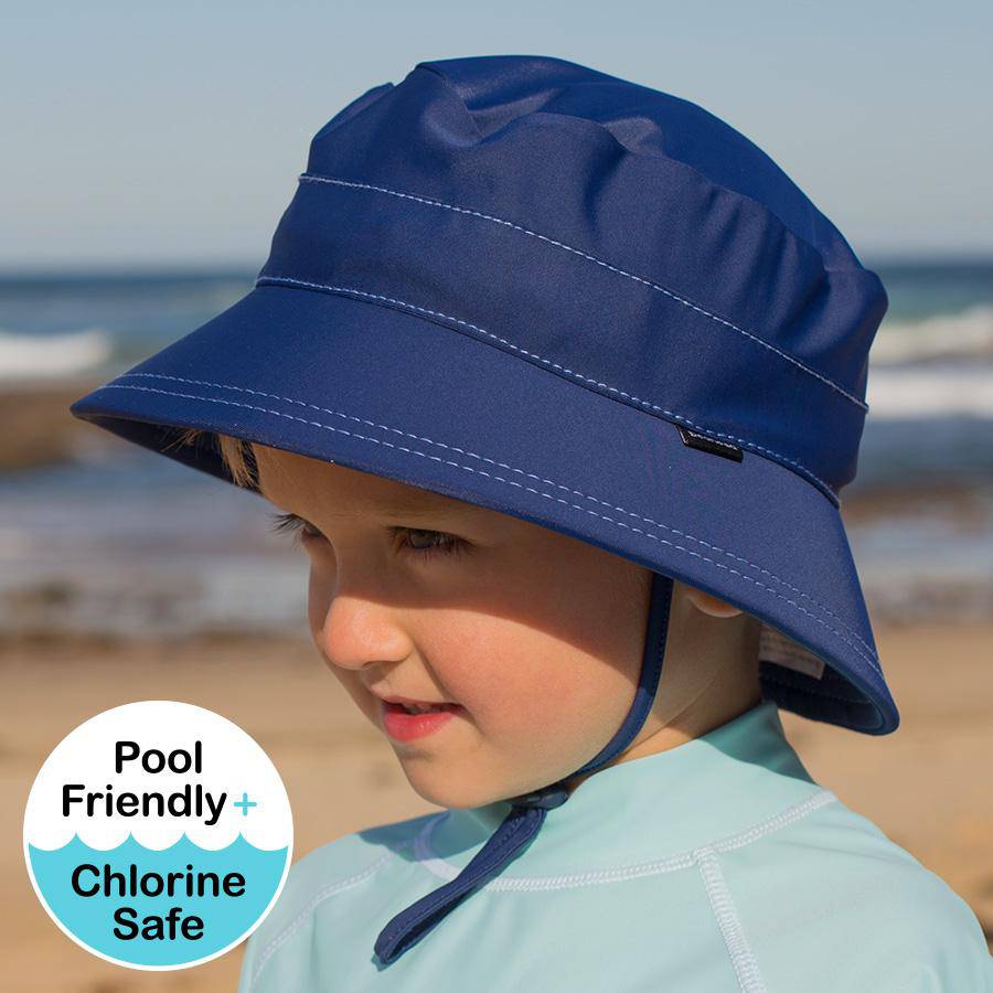 Kids Swim Bucket Hat - Navy - Laguna Lifestyle