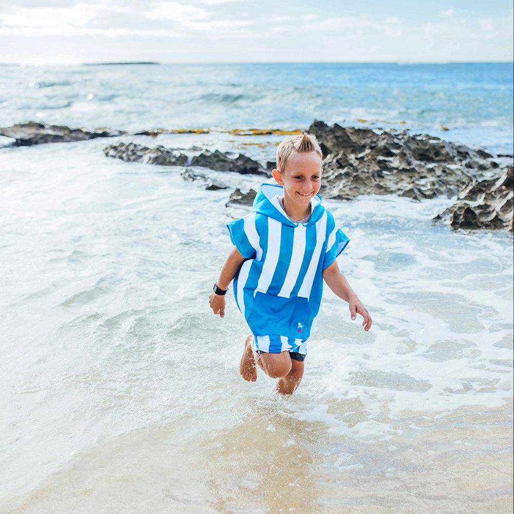 Kids Poncho Hooded Towel Mini Cabana Collection - Bondi Blue - Towel