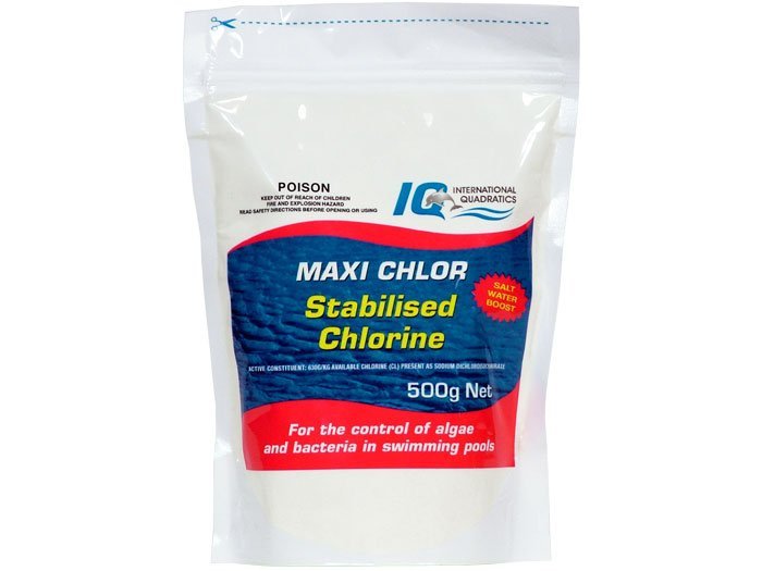 IQ Maxi Chlor Stabilised Granular Chlorine Salt Boost 500g - Pool Chemicals