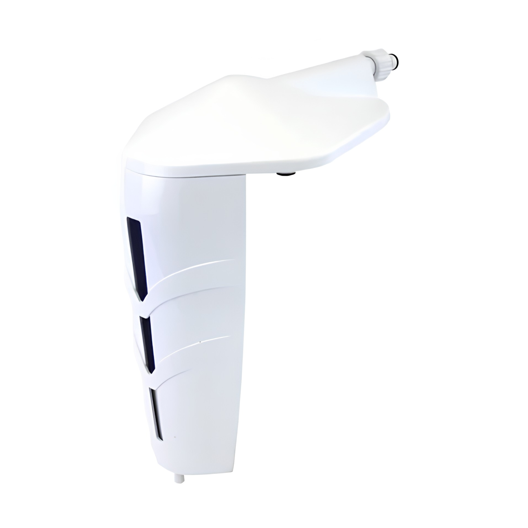 White pool water leveller on pool background
