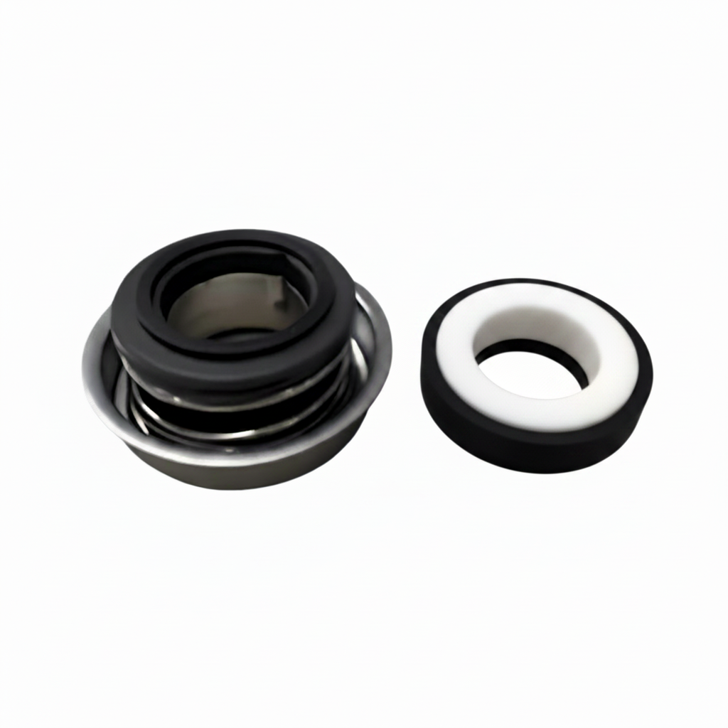 Mechanical seals on a white background