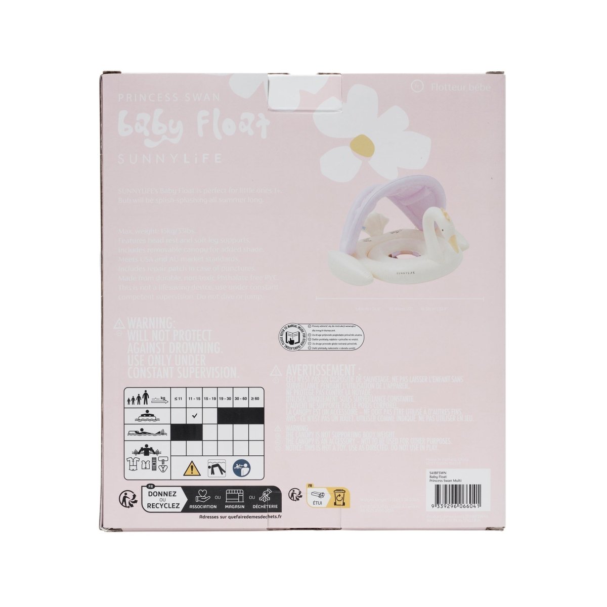 Sunnylife Baby Float - Princess Swan - Kids Pool Floats