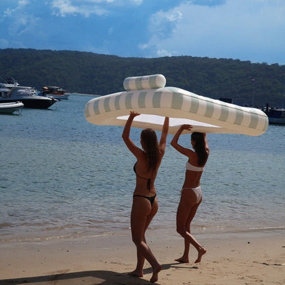 SUNNYLiFE Luxe Twin Hammock Float - The Vacay Soft Olive - Pool Floats