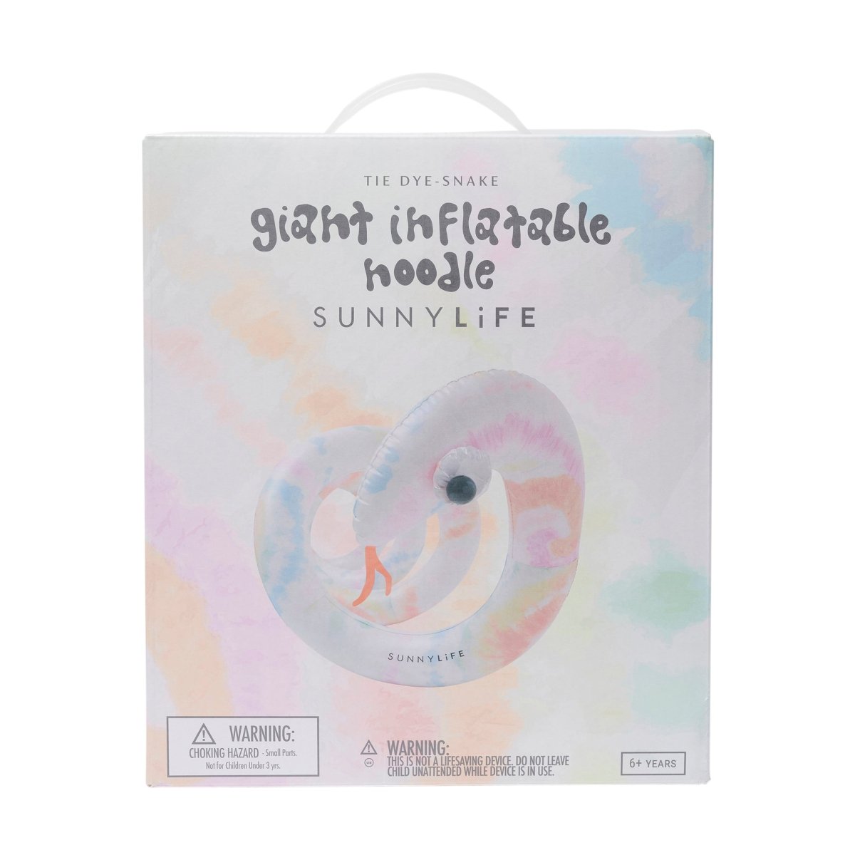 Sunnylife Giant Inflatable Noodle Snake - Tie Dye - Inflatable Games