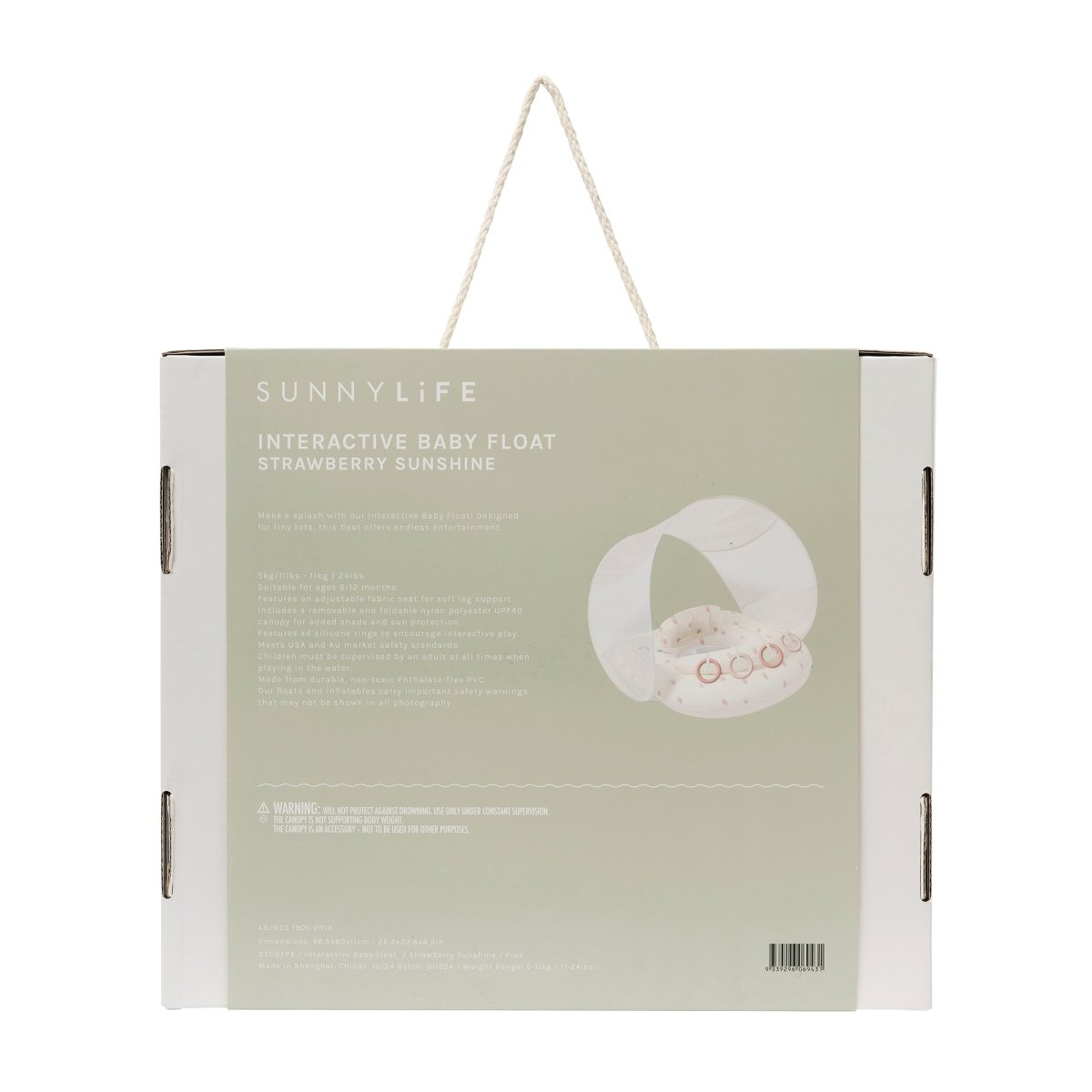 SUNNYLiFE Interactive Baby Float - Strawberry Sunshine - Kids Pool Floats