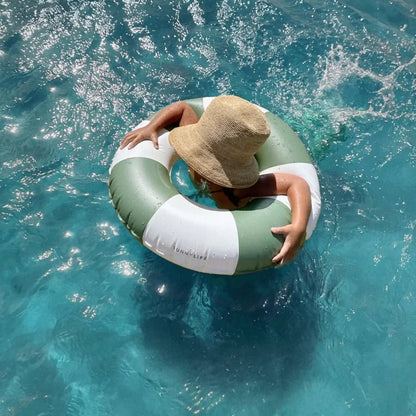SUNNYLiFE Mini Tube Pool Ring - Olive Stripe - Kids Floats