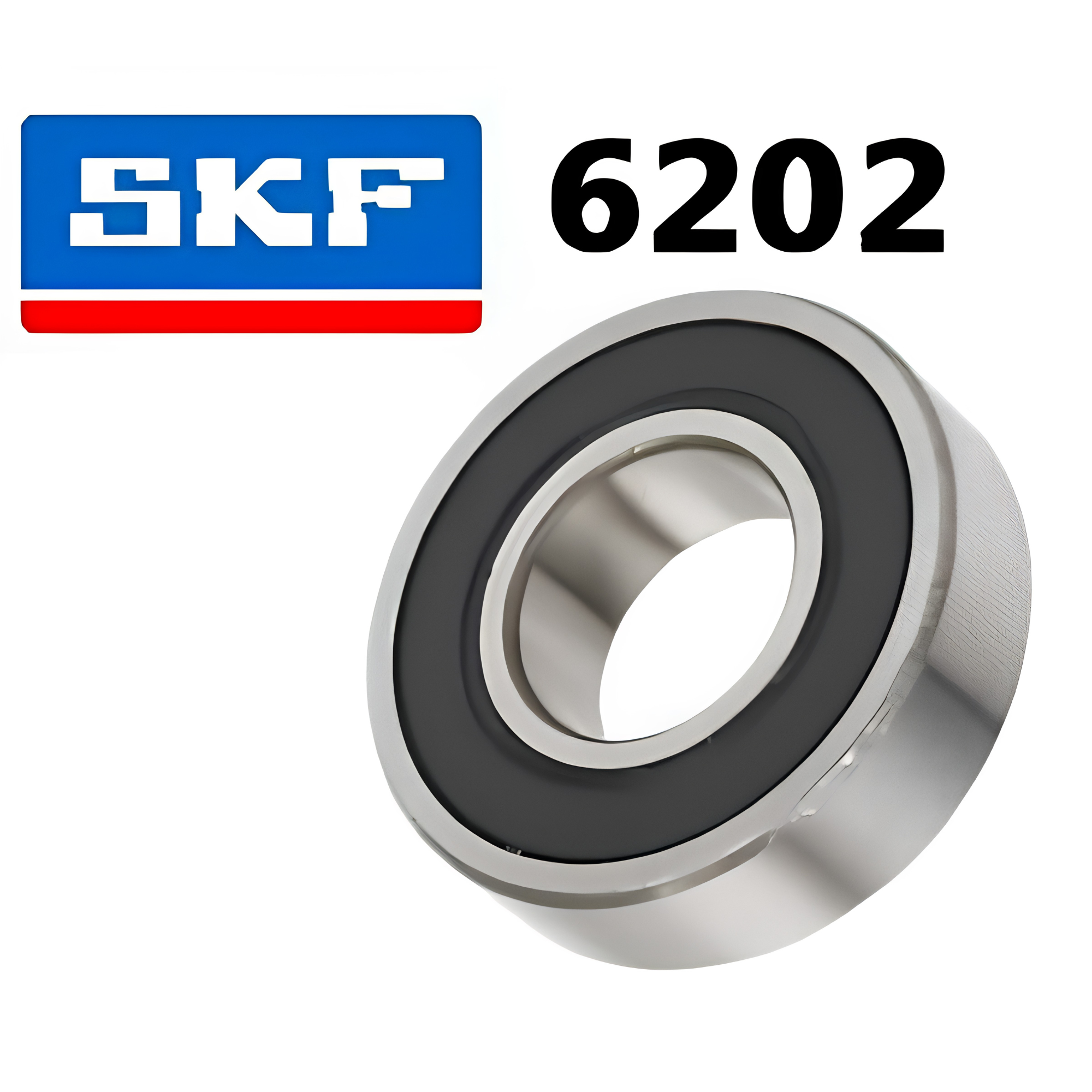 SKF bearing with part number 6202 on a white background