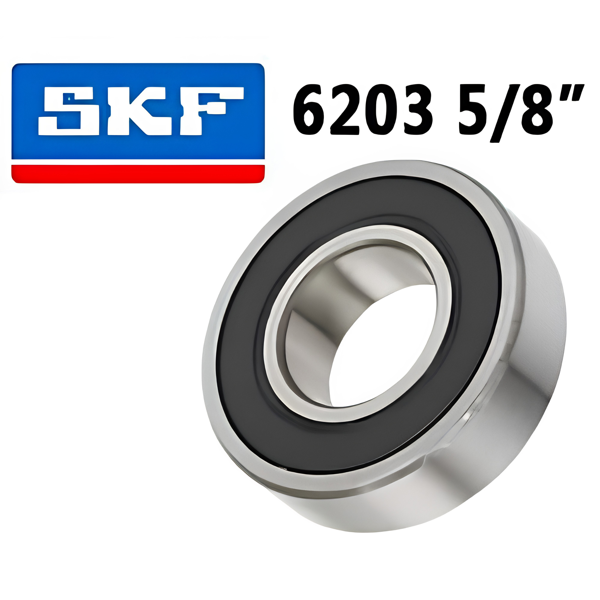  SKF bearing with size 6203 5/8" on a white background
