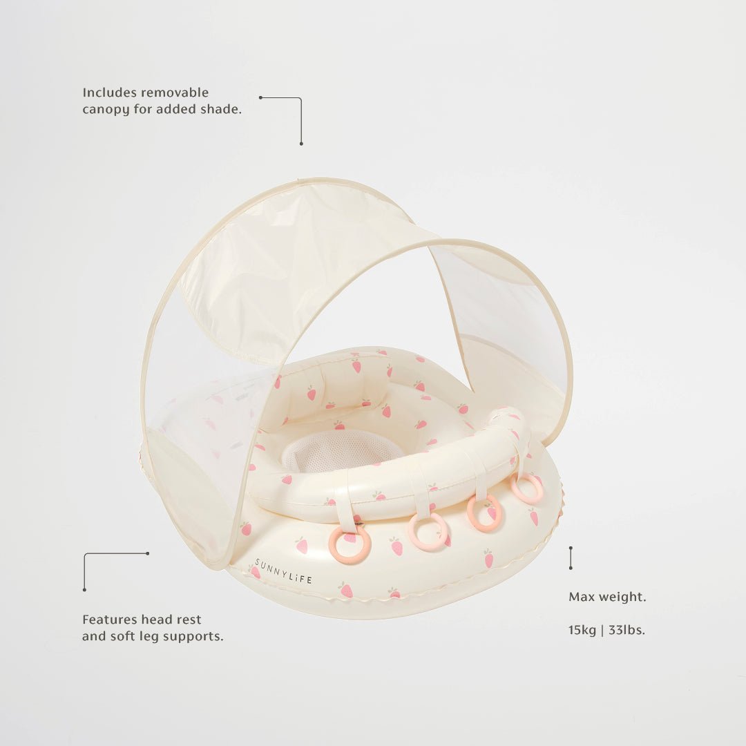 SUNNYLiFE Interactive Baby Float - Strawberry Sunshine - Kids Pool Floats