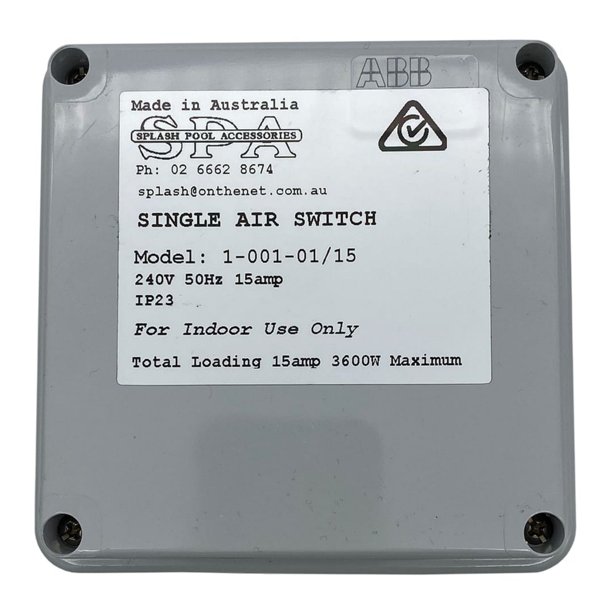 Single Outlet 15amp Air Switch Box - Air Switch Boxes
