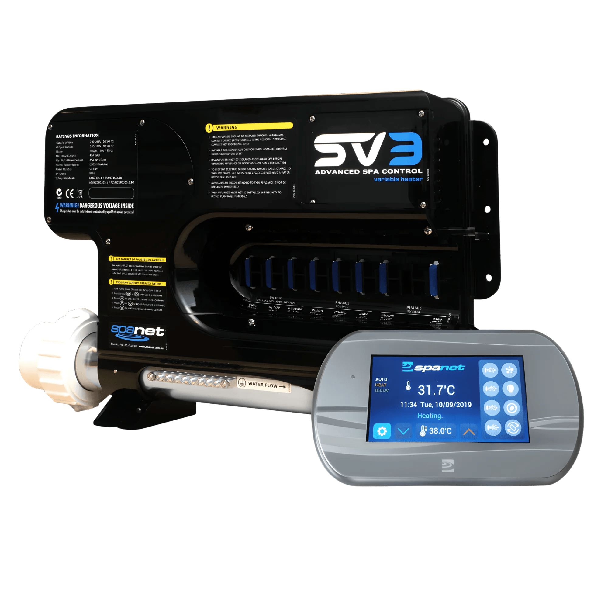 SpaNET SV3-VH Spa Control & SVT43 Touchpad Package - Spa Controls