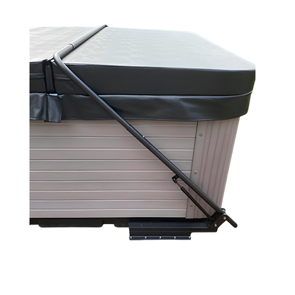 Hydraulic assisted spa cover lifter mounted to deck