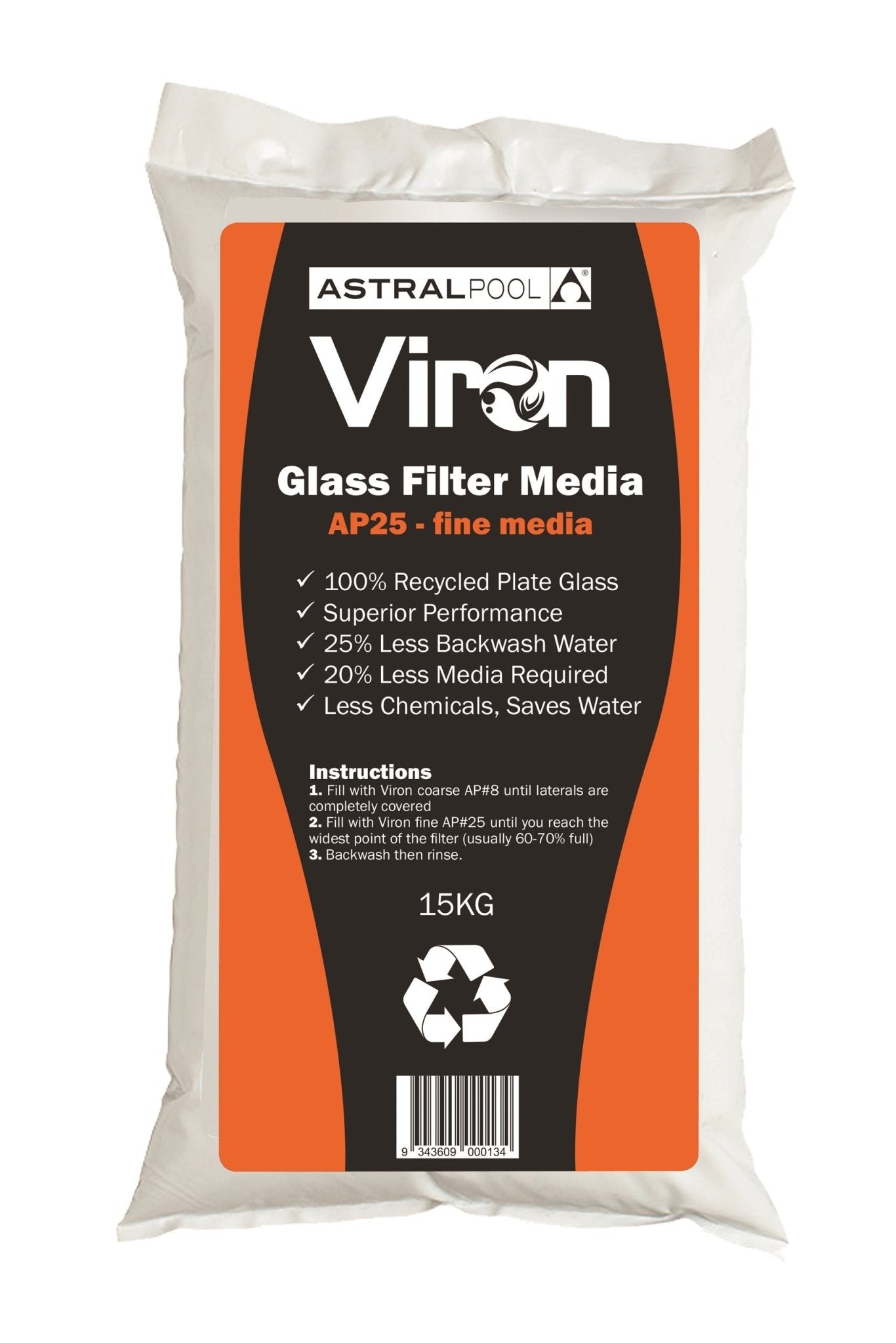Viron Active Glass Filter Media Fine 15kg - Equipment
