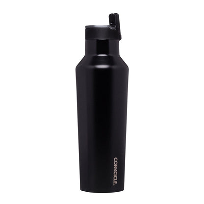 Sports Canteen Insulated Stainless Steel Bottle with Straw 600ml - Matt Black - Laguna Lifestyle