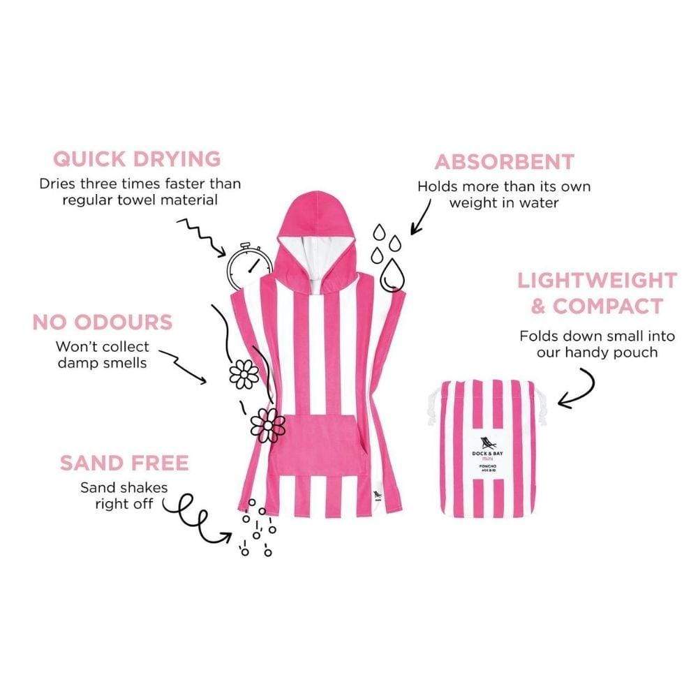 Kids Poncho Hooded Towel Mini Cabana Collection - Phi Phi Pink - Laguna Lifestyle