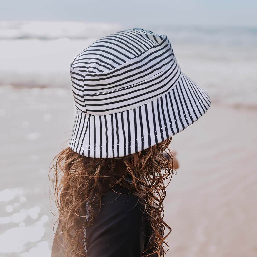 Bedhead Hat Kids Swim Bucket Hat - Navy Stripe