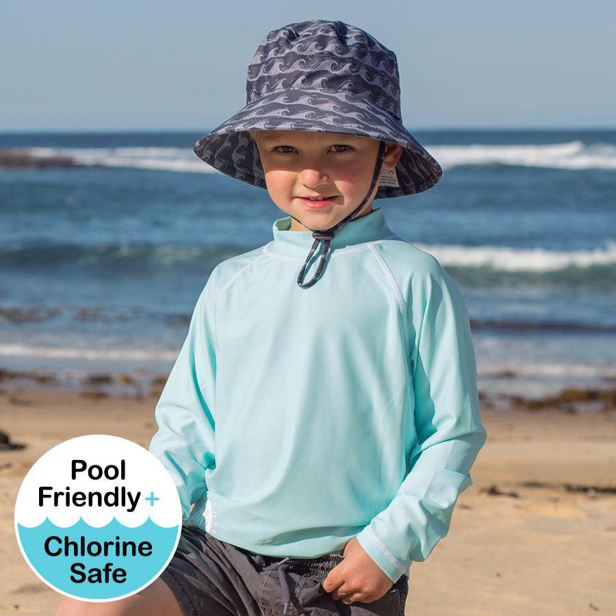 Kids Rash Vest UPF50+ - Aqua - Laguna Lifestyle