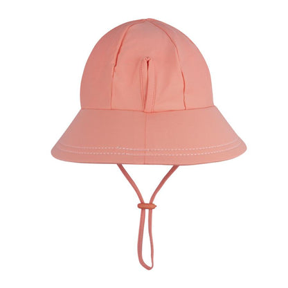 Kids Swim Ponytail Bucket Hat - Peach - Laguna Lifestyle
