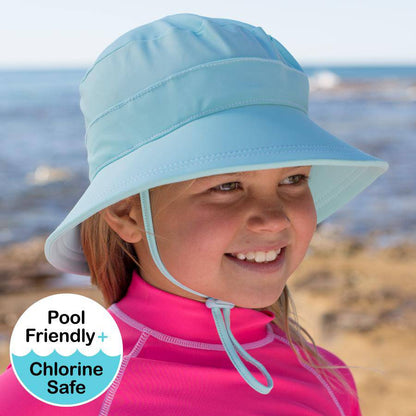 Kids Swim Bucket Hat - Aqua - Laguna Lifestyle