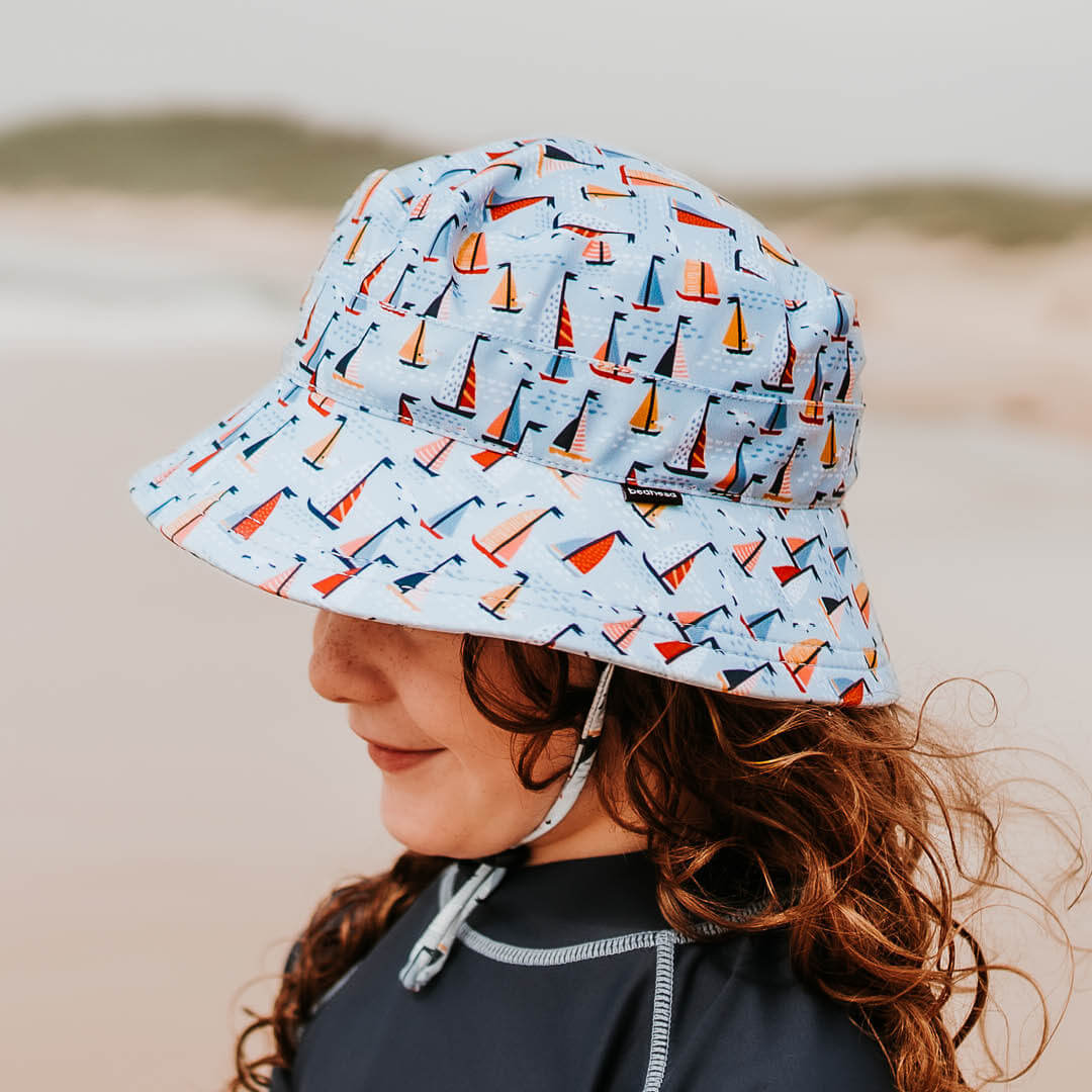 Kids Swim Bucket Hat - Boats